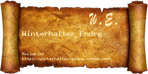 Winterhalter Endre névjegykártya